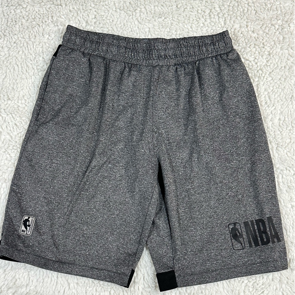 NBA Gray Relaxed Fit Shorts with Elastic Waistband